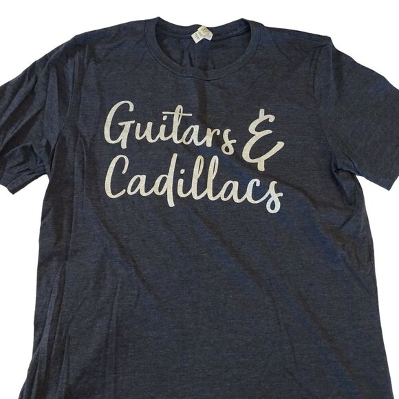 Bella Canvas Guitars and Cadillacs Blue TShirt Women Size L Short Sleeve - Picture 1 of 7